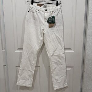 NWT  L. L. Bean 4 Petite White Denim Pants Beach Cruise Classic Fit NWT Classy